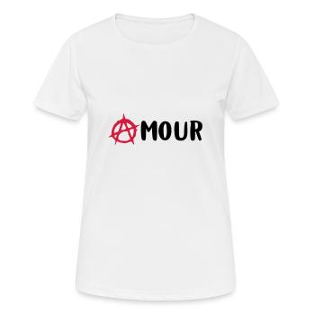 Amour / Anarchie - T-shirt respirant Femme - blanc - Devant - AI Model Female 172 dark (172cm)
