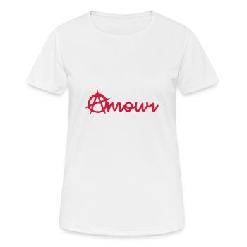 Amour / Anarchie - T-shirt respirant Femme - blanc - Devant - AI Model Female 172 dark (172cm)