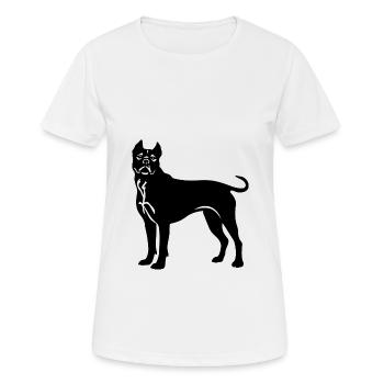 Terrier pour chien de fosse - T-shirt respirant Femme - blanc - Devant - AI Model Female 172 dark (172cm)