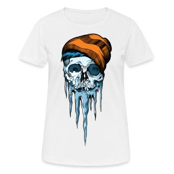 Crâne neige - T-shirt respirant Femme - blanc - Devant - AI Model Female 172 dark (172cm)