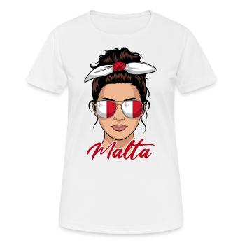 Fille Maltaise Femme Drapeau Malte - T-shirt respirant Femme - blanc - Devant - AI Model Female 172 dark (172cm)