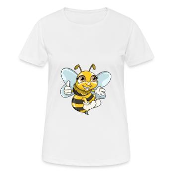 Bande dessinée mignonne illustration de guêpe abeille - T-shirt respirant Femme - blanc - Devant - AI Model Female 172 dark (172cm)