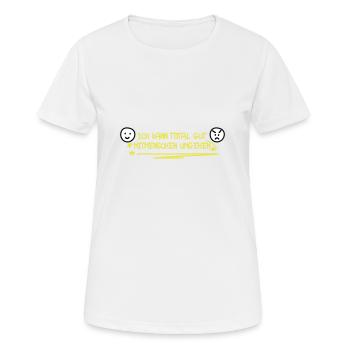 Mitmenschen/mit Menschen - doppeldeutig - Frauen T-Shirt atmungsaktiv - Weiß - Vorne - AI Model Female 172 dark (172cm)