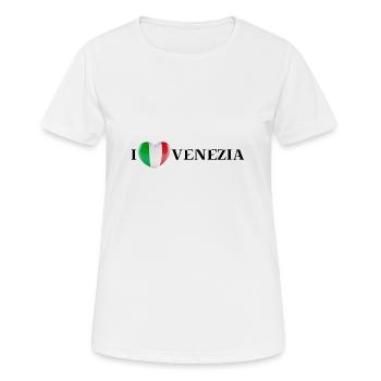 I LOVE VENEZIA Idée cadeau Venise Venise - T-shirt respirant Femme - blanc - Devant - AI Model Female 172 dark (172cm)