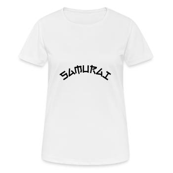 Samurai - Frauen T-Shirt atmungsaktiv - Weiß - Vorne - AI Model Female 172 dark (172cm)