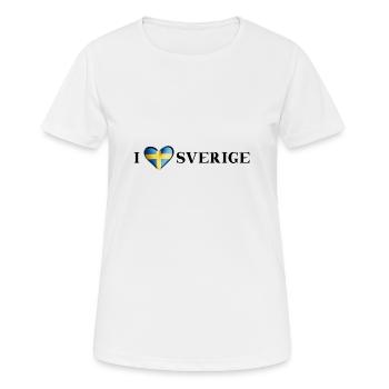 I LOVE SVERIGE Gift Idea Sweden Sweden - Women's Breathable T-Shirt - white - Front - AI Model Female 172 dark (172cm)