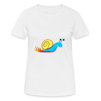Fast racing snail, running snail - Women's Breathable T-Shirt - white - Front - AI Model Female 172 dark (172cm)
