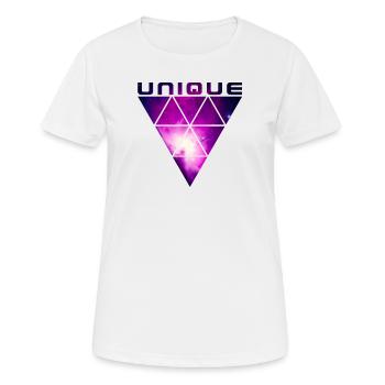 UNIQUE (Galaxy) - Frauen T-Shirt atmungsaktiv - Weiß - Vorne - AI Model Female 172 dark (172cm)