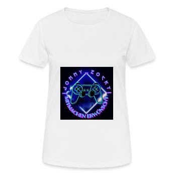 Jonny Zockt Participation souhaitée LOGO 2023 - T-shirt respirant Femme - blanc - Devant - AI Model Female 172 dark (172cm)