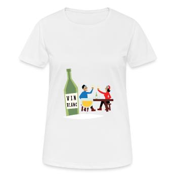 Skieurs Tchin Tchin Vin Blanc - T-shirt respirant Femme - blanc - Devant - AI Model Female 172 dark (172cm)