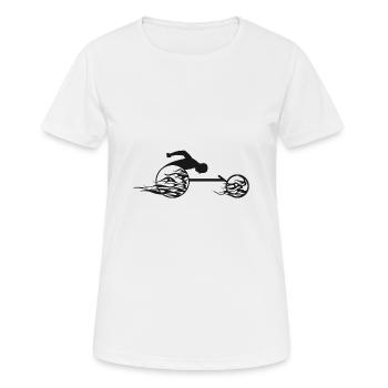 Fauteuil roulant - T-shirt respirant Femme - blanc - Devant - AI Model Female 172 dark (172cm)