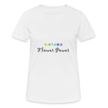 Flower Power - Frauen T-Shirt atmungsaktiv - Weiß - Vorne - AI Model Female 172 dark (172cm)