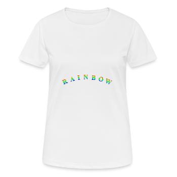 Rainbow-Text-Gebogen - Frauen T-Shirt atmungsaktiv - Weiß - Vorne - AI Model Female 172 dark (172cm)