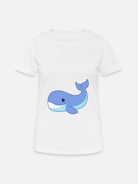 Baby whale - Women's Breathable T-Shirt - white
