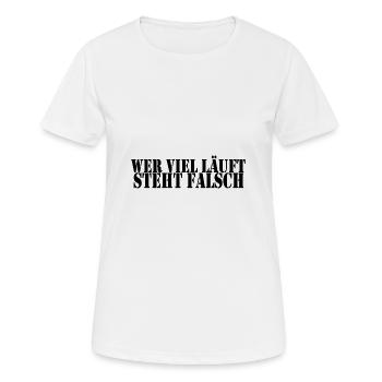 Fußball Kreisliga Libero Verteidiger Geschenkidee - Frauen T-Shirt atmungsaktiv - Weiß - Vorne - AI Model Female 172 dark (172cm)