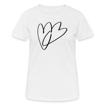 Herzen - Frauen T-Shirt atmungsaktiv - Weiß - Vorne - AI Model Female 172 dark (172cm)