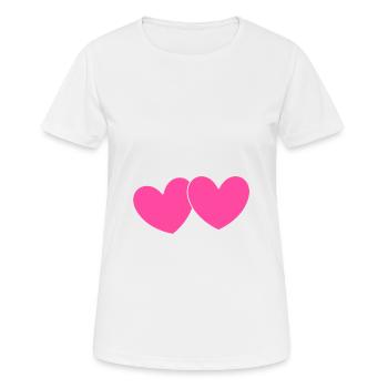 Valentines Pink Heart, Valentine's Day - Women's Breathable T-Shirt - white - Front - AI Model Female 172 dark (172cm)