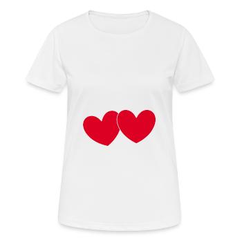 rotes Herz rot Herzen rot Herz Geschenk - Frauen T-Shirt atmungsaktiv - Weiß - Vorne - AI Model Female 172 dark (172cm)