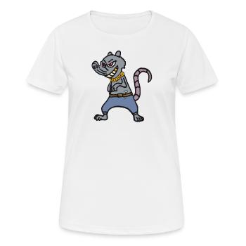 Ratte, rat, rats, Gangster, Bandit, ghetto - Frauen T-Shirt atmungsaktiv - Weiß - Vorne - AI Model Female 172 dark (172cm)