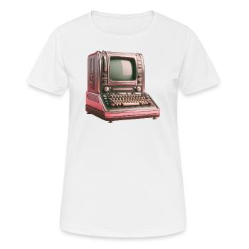 Old 1950s computer futurism retro vintage - Women's Breathable T-Shirt - white - Front - AI Model Female 172 dark (172cm)