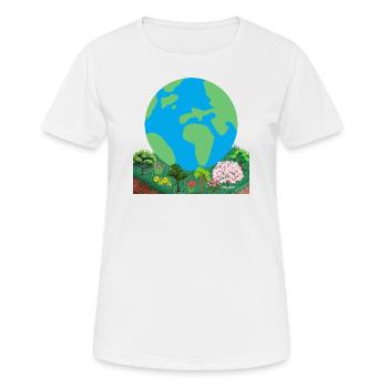 Weltumwelttag - Frauen T-Shirt atmungsaktiv - Weiß - Vorne - AI Model Female 172 dark (172cm)