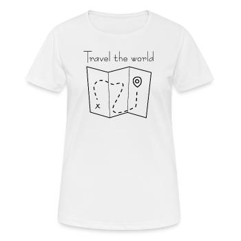 Voyage le monde - T-shirt respirant Femme - blanc - Devant - AI Model Female 172 dark (172cm)