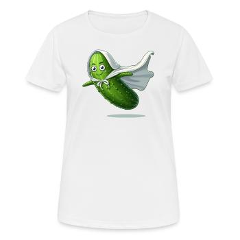 Fliegende Gurke - Frauen T-Shirt atmungsaktiv - Weiß - Vorne - AI Model Female 172 dark (172cm)