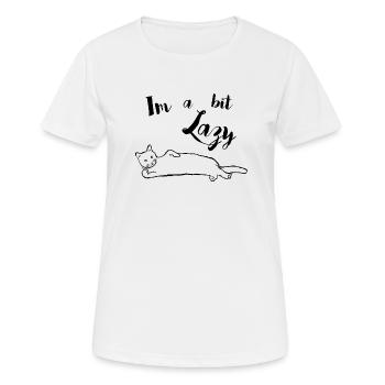 Lazy_Cat - T-shirt respirant Femme - blanc - Devant - AI Model Female 172 dark (172cm)