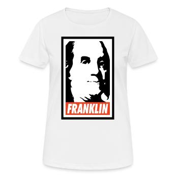 Benjamin Franklin - T-shirt respirant Femme - blanc - Devant - AI Model Female 172 dark (172cm)