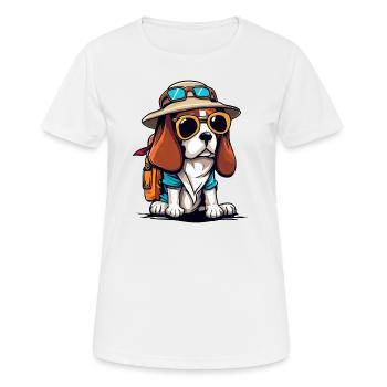 Beagle der Abenteurer - Frauen T-Shirt atmungsaktiv - Weiß - Vorne - AI Model Female 172 dark (172cm)