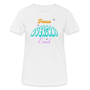 Fucus, Overcome, Excel typography - Women's Breathable T-Shirt - white - Front - AI Model Female 172 dark (172cm)