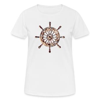 Schrauben-Steuerrad (rostbraun) - Frauen T-Shirt atmungsaktiv - Weiß - Vorne - AI Model Female 172 dark (172cm)