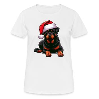 Rottweiler The Santa Claus - Women's Breathable T-Shirt - white - Front - AI Model Female 172 dark (172cm)