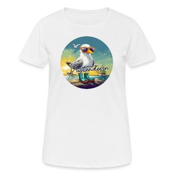 Küstendeern Moewe mit Schriftzug - Frauen T-Shirt atmungsaktiv - Weiß - Vorne - AI Model Female 172 dark (172cm)