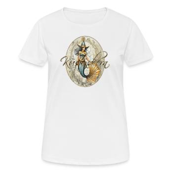 Küstendeern Vintage Meerjungfrau - Frauen T-Shirt atmungsaktiv - Weiß - Vorne - AI Model Female 172 dark (172cm)