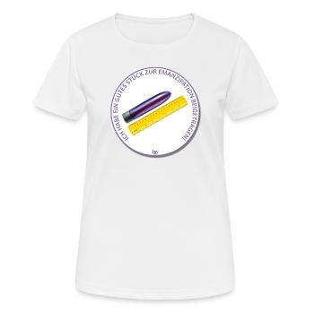 Emanzipation / Vibrator Bo-Grafik - Frauen T-Shirt atmungsaktiv - Weiß - Vorne - AI Model Female 172 dark (172cm)