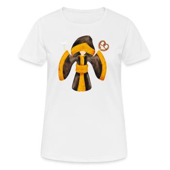 À Guadn ! Münchner Kindl avec Weisswurst et Brezn - T-shirt respirant Femme - blanc - Devant - AI Model Female 172 dark (172cm)