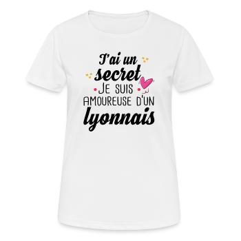 Lyonnais Lyon Femme Amoureuse Cadeau Amour Humour - T-shirt respirant Femme - blanc - Devant - AI Model Female 172 dark (172cm)