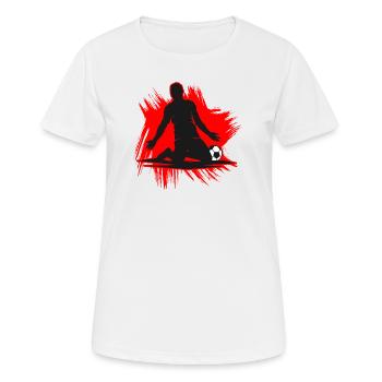 Football - T-shirt respirant Femme - blanc - Devant - AI Model Female 172 dark (172cm)