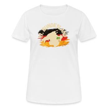 Mallorca 17. Bundesland - Frauen T-Shirt atmungsaktiv - Weiß - Vorne - AI Model Female 172 dark (172cm)