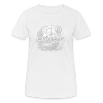 Abstraktes Schiff Weiss - Frauen T-Shirt atmungsaktiv - Weiß - Vorne - AI Model Female 172 dark (172cm)