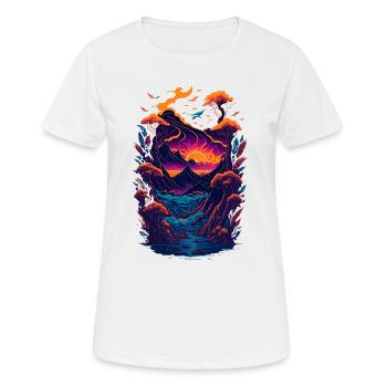Fantastique illustration de paysage - T-shirt respirant Femme - blanc - Devant - AI Model Female 172 dark (172cm)