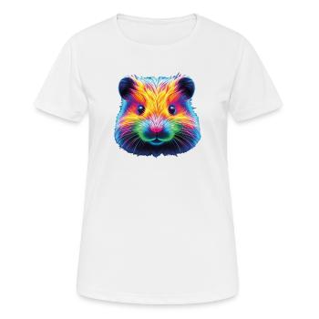Hamster Neon Kopf - Frauen T-Shirt atmungsaktiv - Weiß - Vorne - AI Model Female 172 dark (172cm)