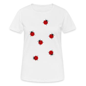 Beaucoup de carnaval d'été de filles d'insectes coccinelles - T-shirt respirant Femme - blanc - Devant - AI Model Female 172 dark (172cm)