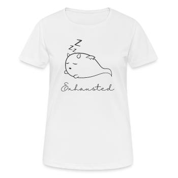 Erschöpft - fertig - Frauen T-Shirt atmungsaktiv - Weiß - Vorne - AI Model Female 172 dark (172cm)