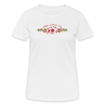 Happy Mother's day text and flowers isolated on wh - Frauen T-Shirt atmungsaktiv - Weiß - Vorne - AI Model Female 172 dark (172cm)