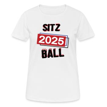 Sitzball Spielerin Team Turnier Mannschaft 2025 - Frauen T-Shirt atmungsaktiv - Weiß - Vorne - AI Model Female 172 dark (172cm)