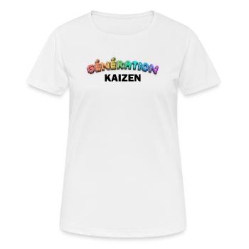 GENERATION KAIZEN XL - Frauen T-Shirt atmungsaktiv - Weiß - Vorne - AI Model Female 172 dark (172cm)