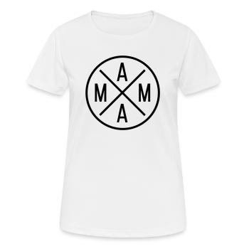 Mama Kreis mit Kreuz / Farbwechsel - Frauen T-Shirt atmungsaktiv - Weiß - Vorne - AI Model Female 172 dark (172cm)
