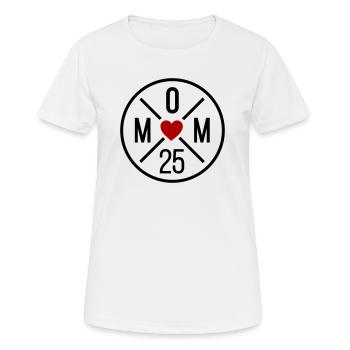 Maman 25 Cercle avec Coeur Maman Fête des Mères - T-shirt respirant Femme - blanc - Devant - AI Model Female 172 dark (172cm)
